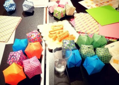 atelier créatif, origami, le point virgule, guirlande lumineuse