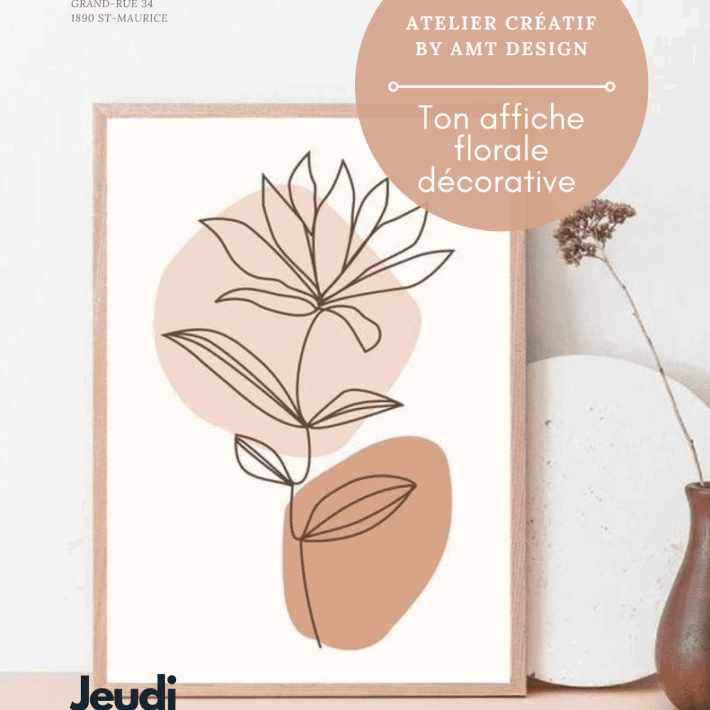 Atelier créatif - Affiche florale décorative