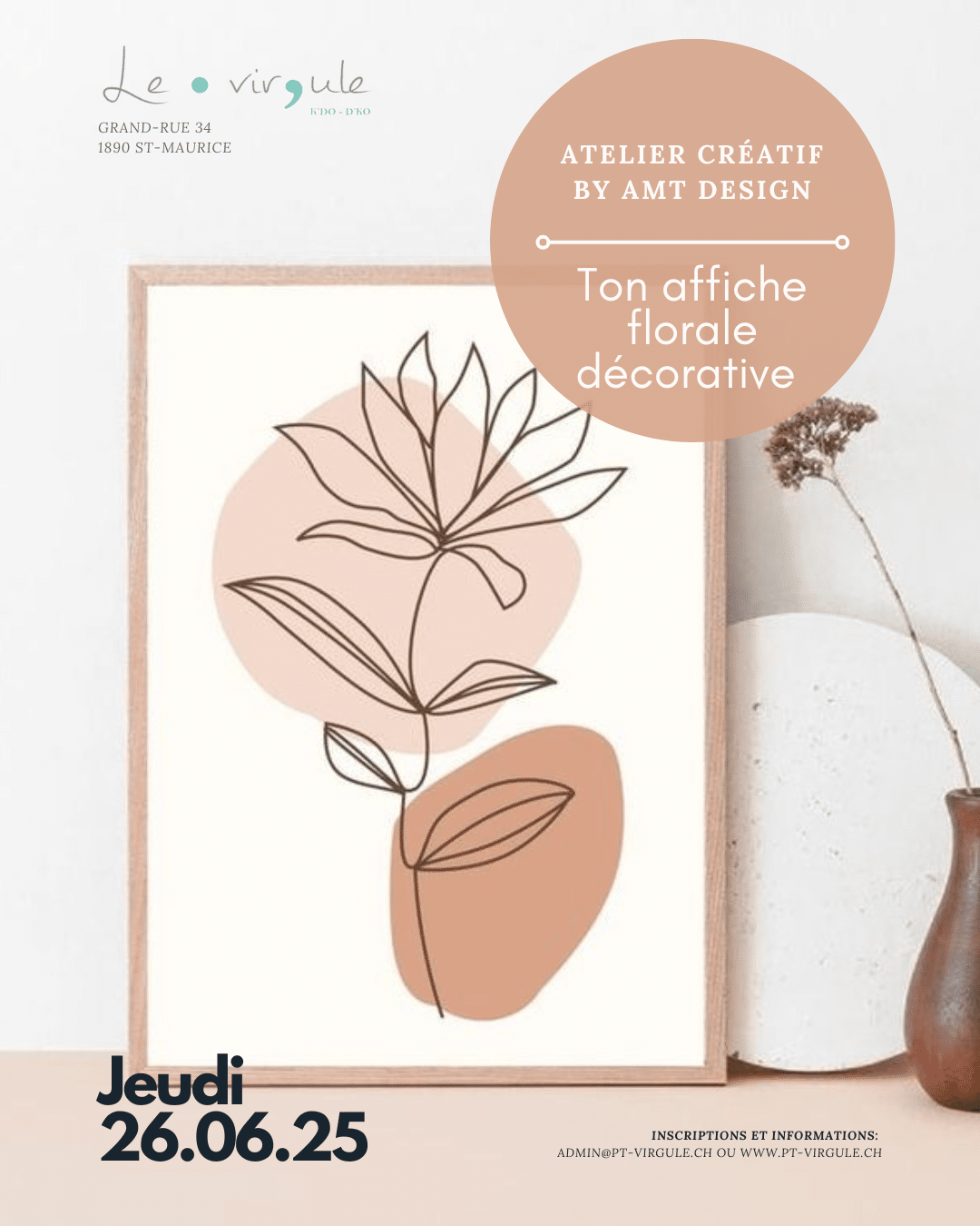 Atelier créatif - Affiche florale décorative