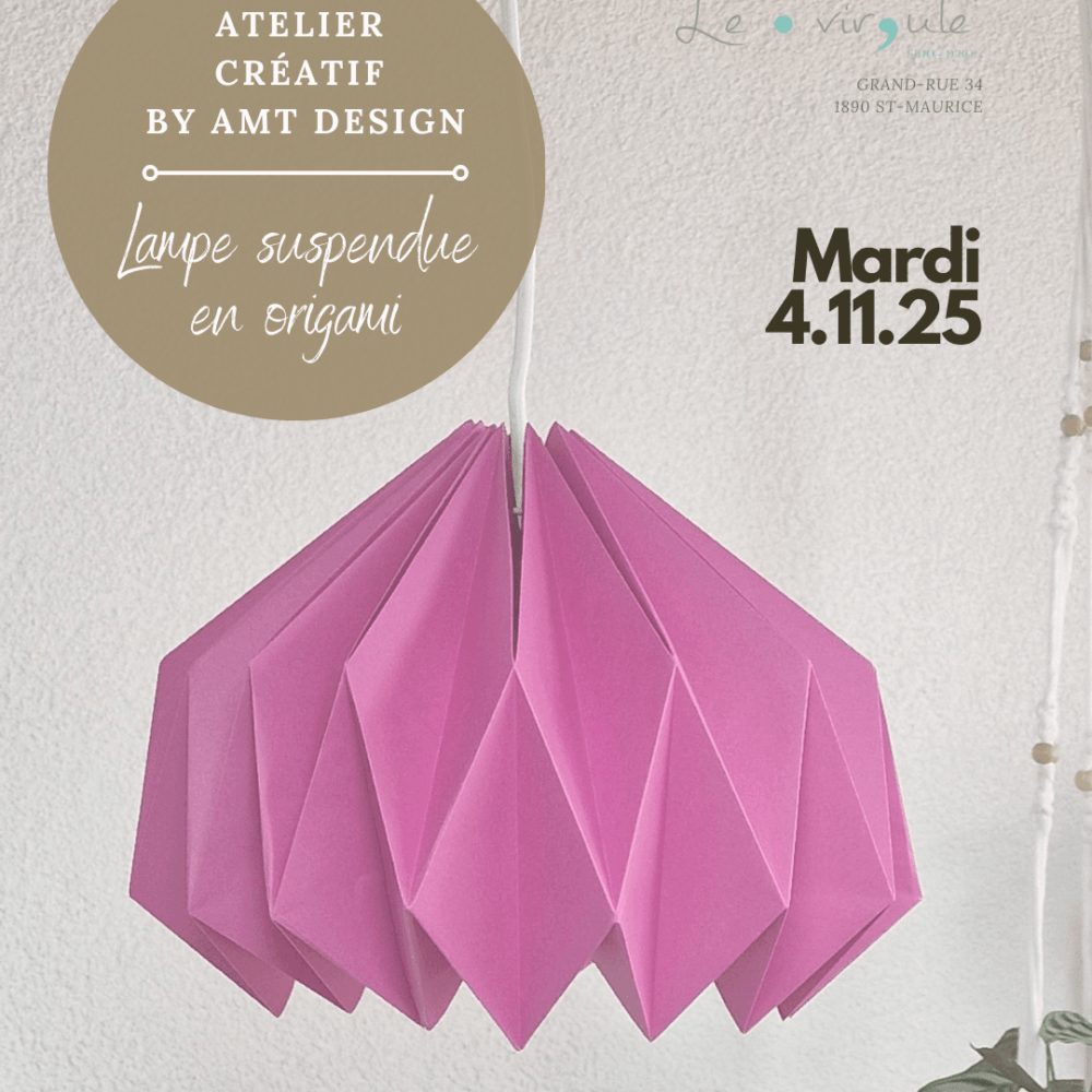 Atelier lampe suspendue en origami