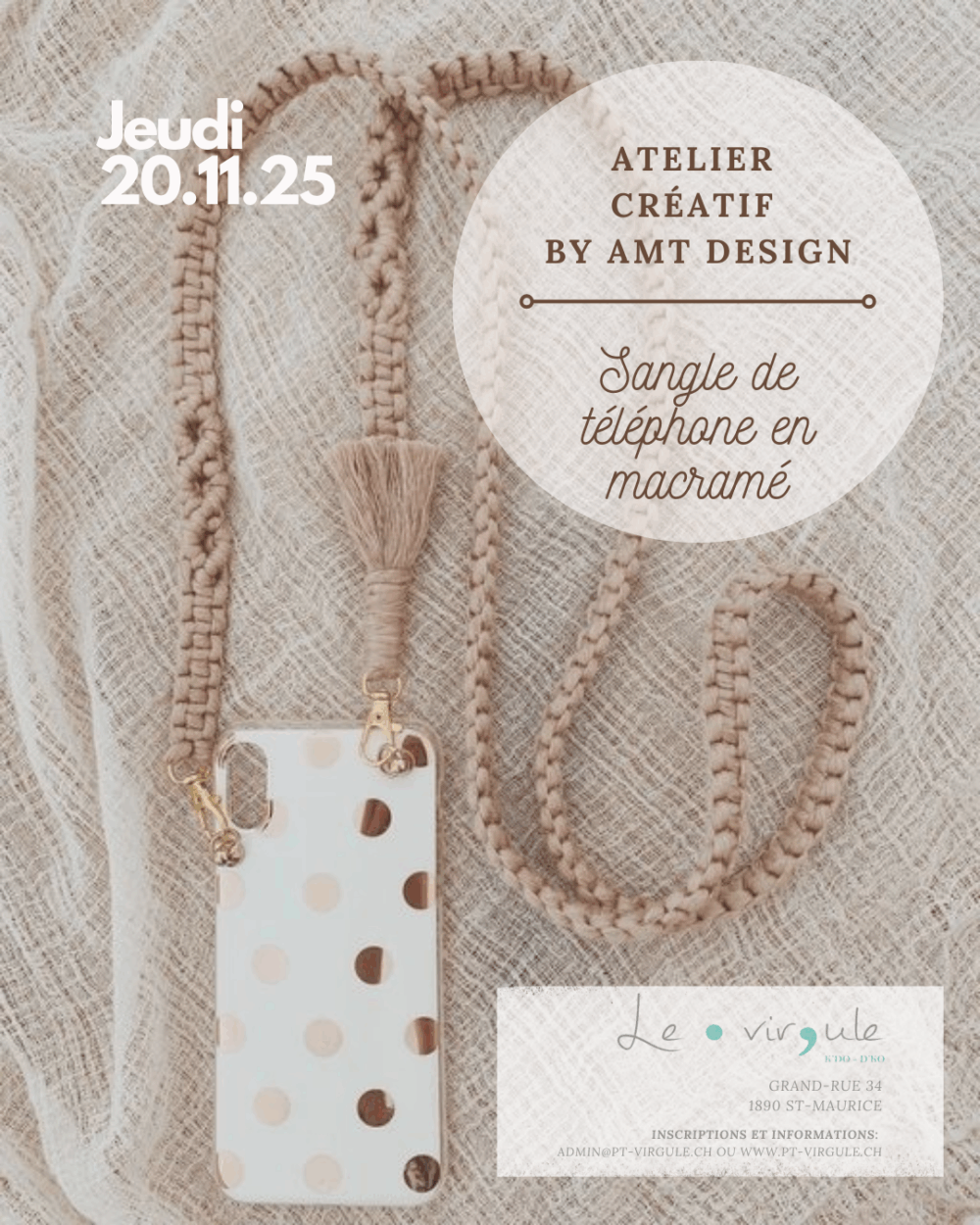 Atelier sangle téléphone origami