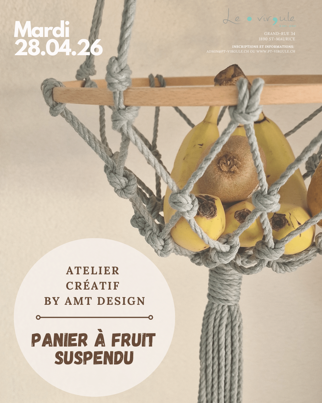 Atelier panier fruits suspendu